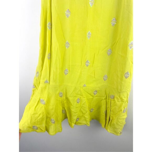 Anthropologie LEIFNOTES Flapper Ponderosa Dress Sequins Yellow Tank Sleeveless 4 - Picture 5 of 14